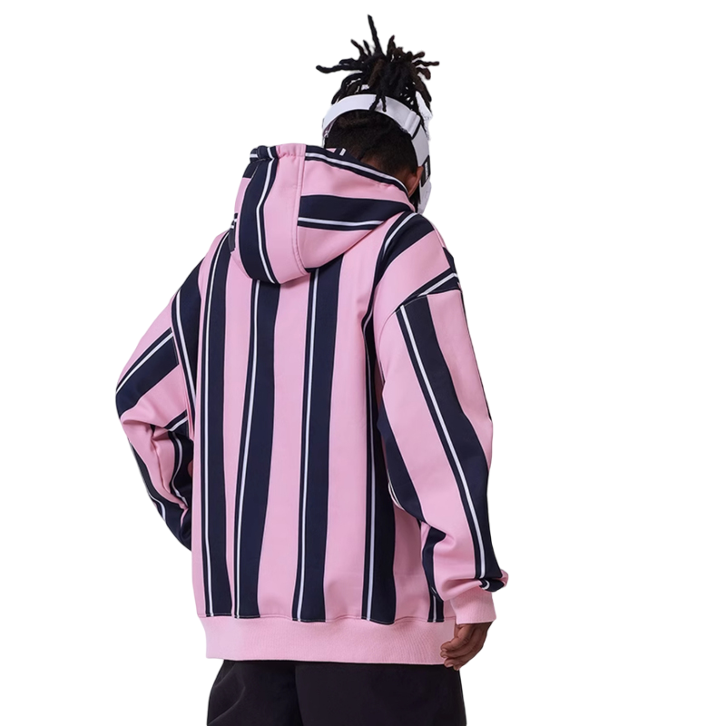 Sudadera con capucha de snowboard a rayas de invierno RenChill para hombre 