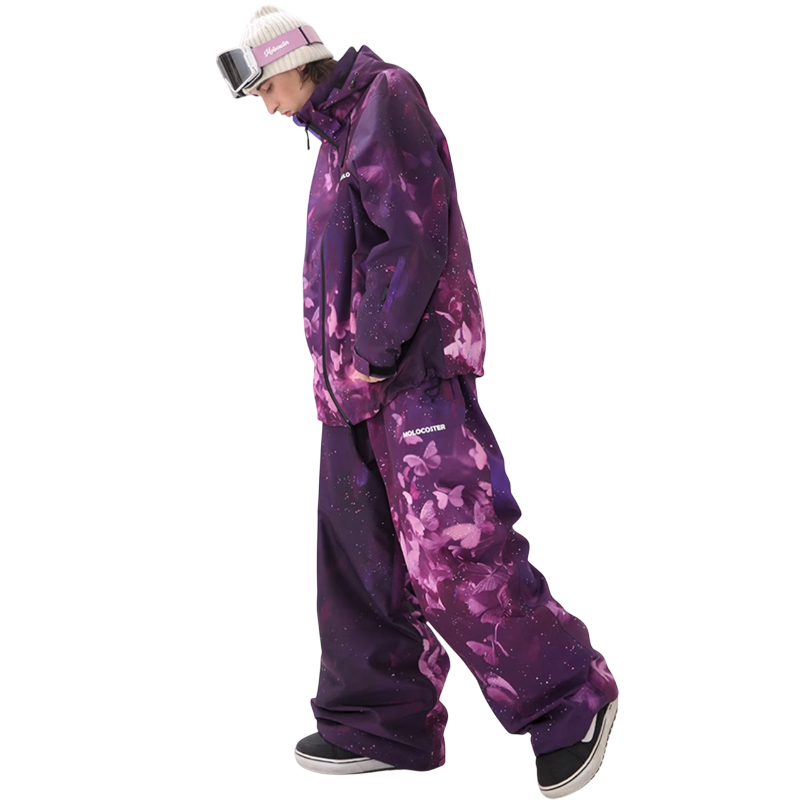 Molocoster --Fantasy Purple Butterfly Ski Suit--Men's