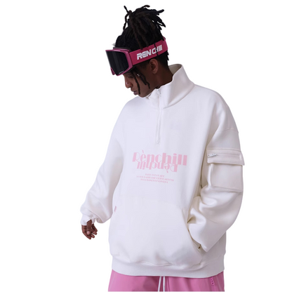 Suéter de nieve de cuello alto RenChill ChillGuard blanco/rosa para hombre 