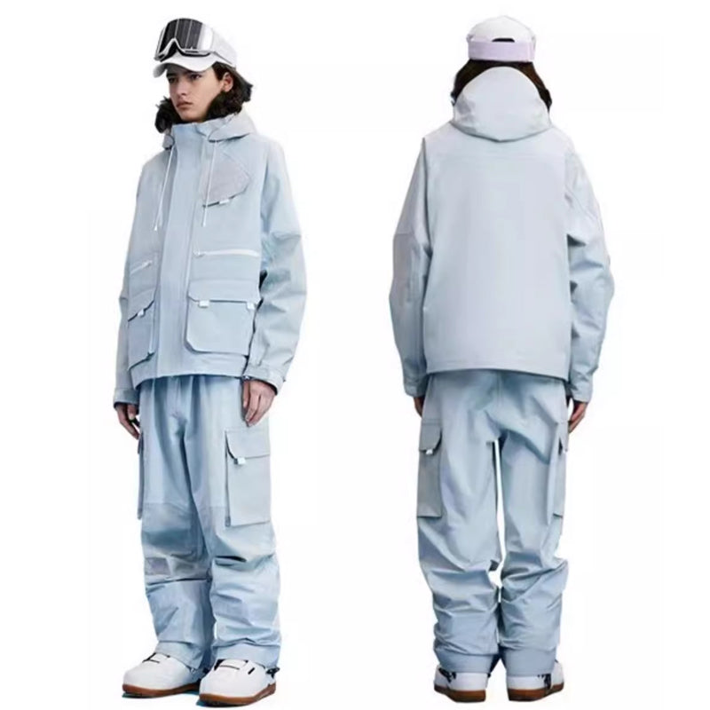 Nowinsnow - Blue baggy snow pants --Women's