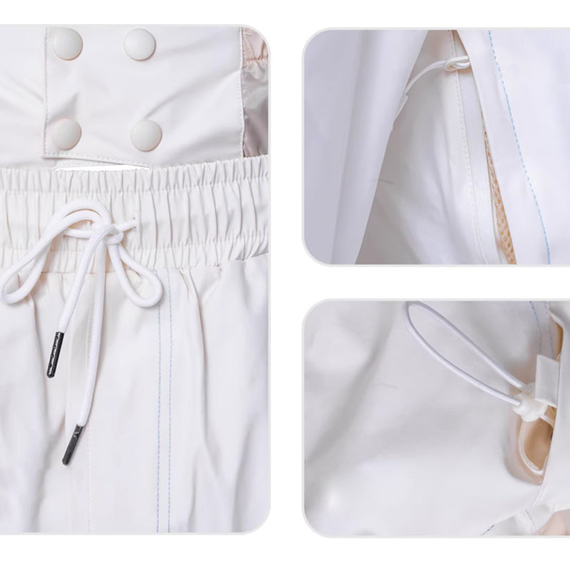 LITAN - White Baggy Snow Pants --Women's