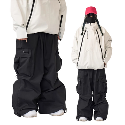 Doorek -Baggy Cargo Ski Pants with Large Pockets --Women's