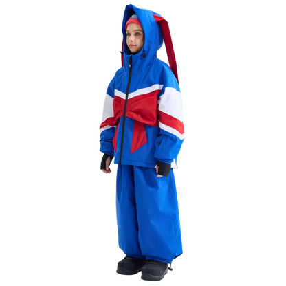 Doorek - 3L blue bow Children's  Ski Suit Set