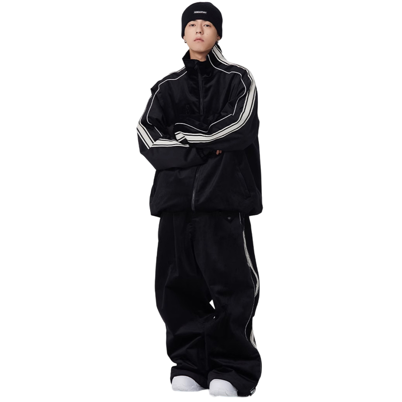 Searipe - Side Stripe Velvet Baggy Shell Snow Suit - Women's