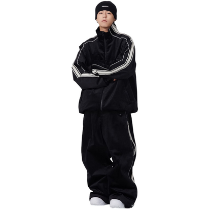 Searipe - Side Stripe Velvet Baggy Shell Snow Suit - Men's