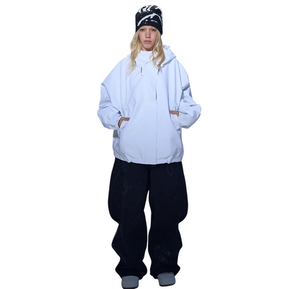 Hellystudio -High density waterproof  White 3L Snow Jacket --Women's