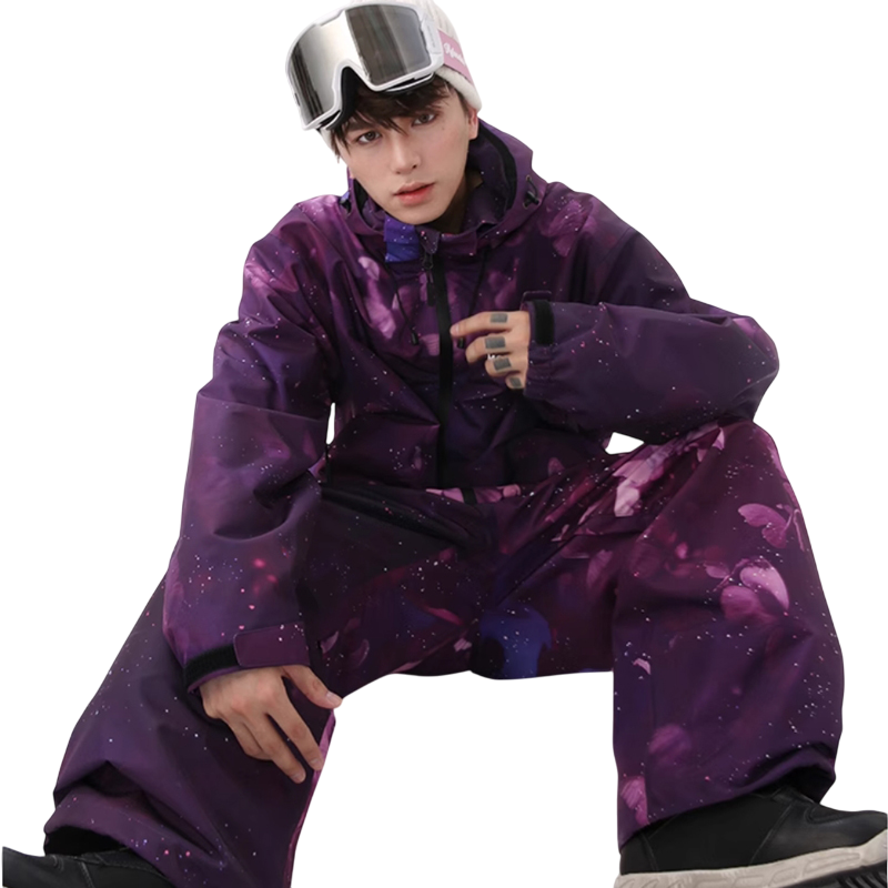 Molocoster --Fantasy Purple Butterfly Ski Suit--Men's