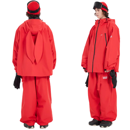 Doorek - 3L Rabbit Ears Hooded Ski Suit Set --Men's