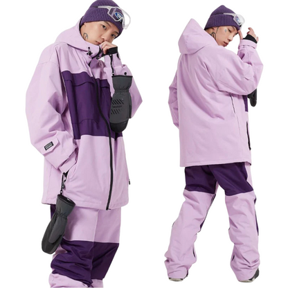 Doorek - Purple Colorblock ski suit - Women's