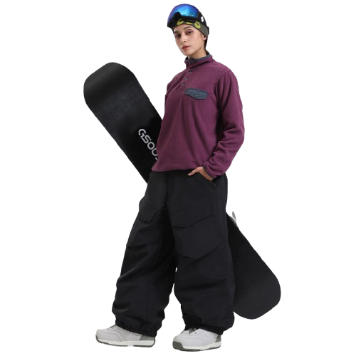 Gsou Snow-  Baggy Utility Wear-resistant Snow Pants --Women's