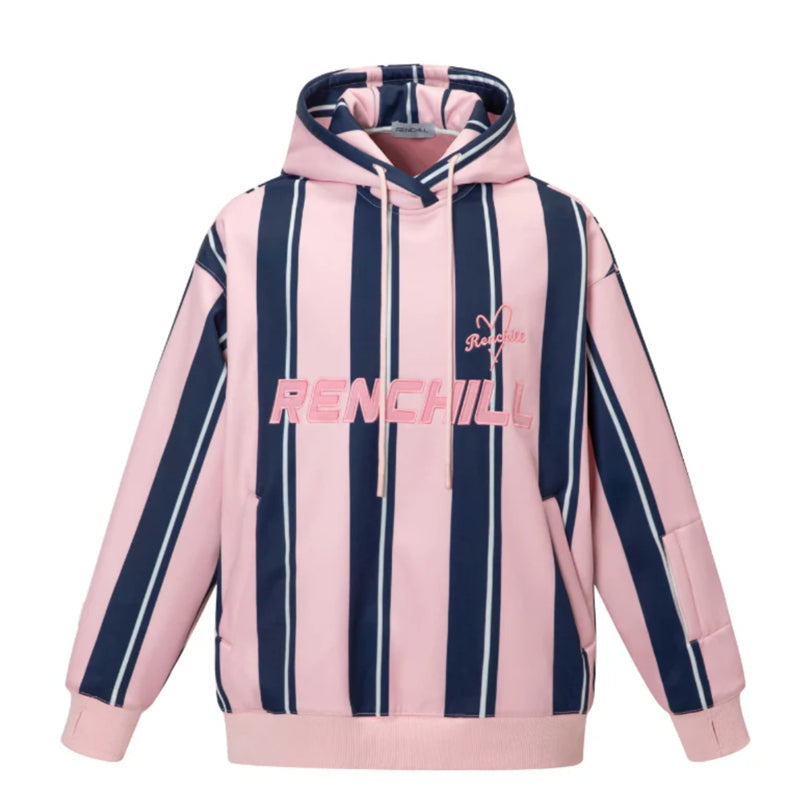 Sudadera con capucha de snowboard a rayas de invierno RenChill para hombre 