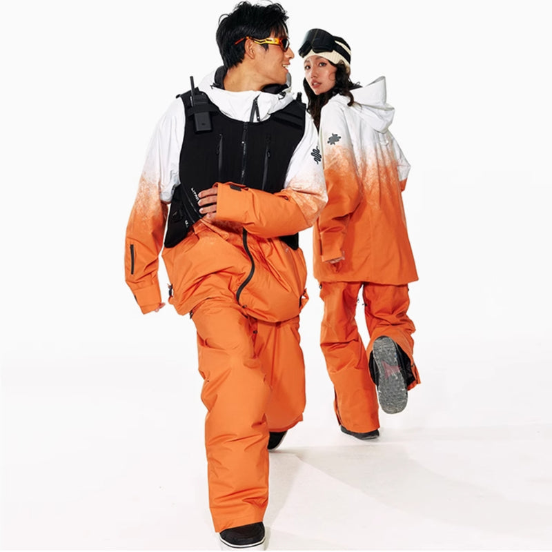 LITAN - Outdoor Suspender Orange snow pants --Women's