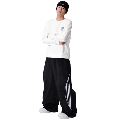 Searipe -Striped velvet baggy Snow pants --Women's