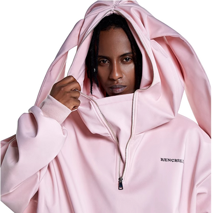 Sudadera con capucha de polar de seda de conejo RenChill para hombre 