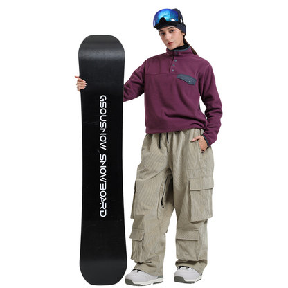 Gsou Snow- Baggy Multi-Pocket Corduroy Snow Pants --Women's