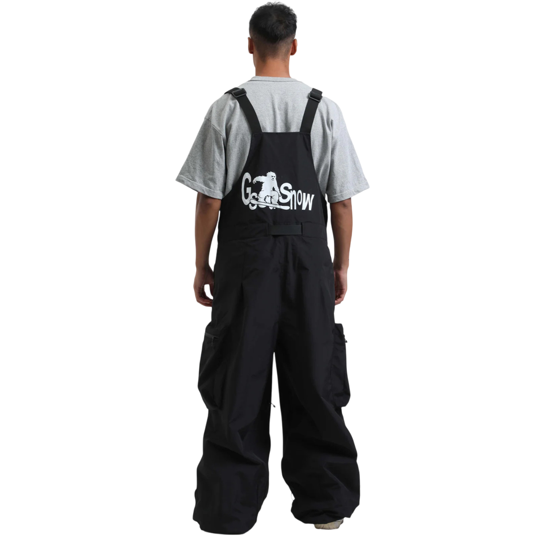 Gsou Snow- Workwear Style Super Baggy Snow Bibs--Men's