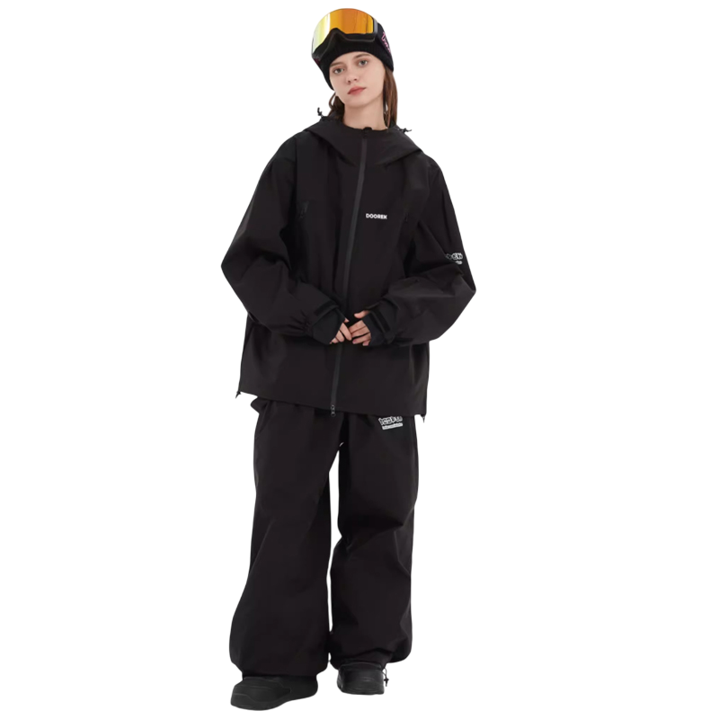 Doorek - 3L Rabbit Ears Hooded Ski Suit Set --Women's