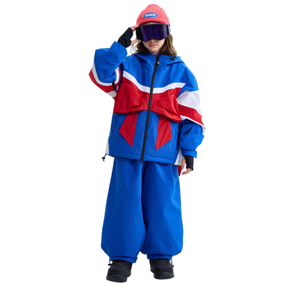 Doorek - 3L blue bow Children's  Ski Suit Set