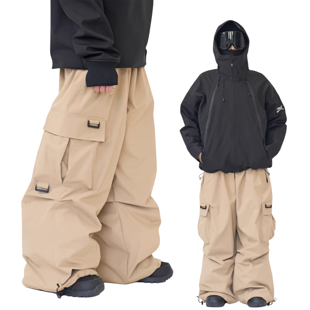 Doorek -Baggy Cargo Ski Pants with Large Pockets --Men's