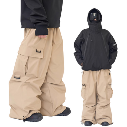 Doorek -Baggy Cargo Ski Pants with Large Pockets --Men's