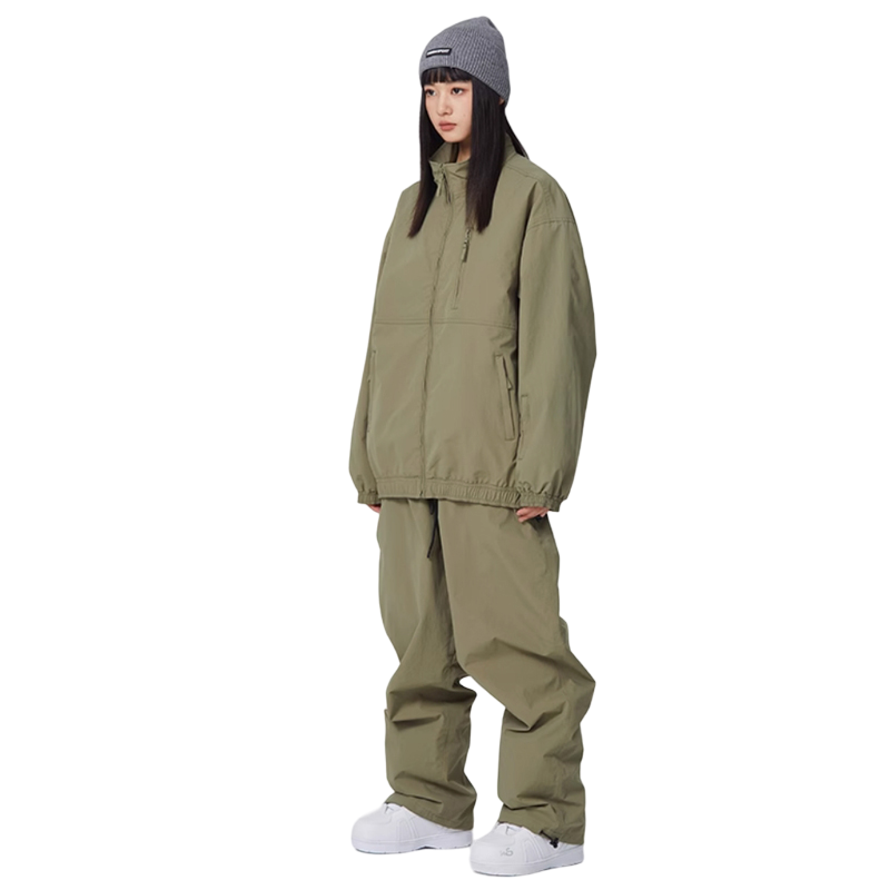 Searipe - Baggy Style Monochrome Shell Snow Suit - Women's