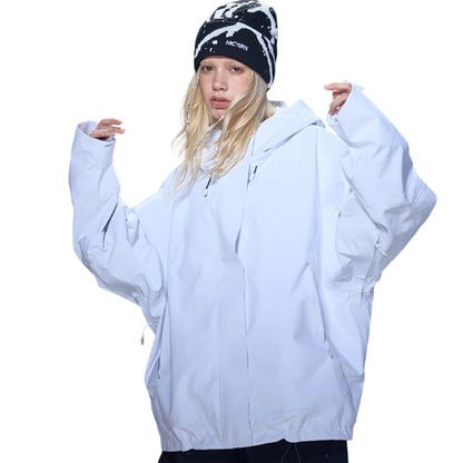 Hellystudio -High density waterproof  White 3L Snow Jacket --Women's