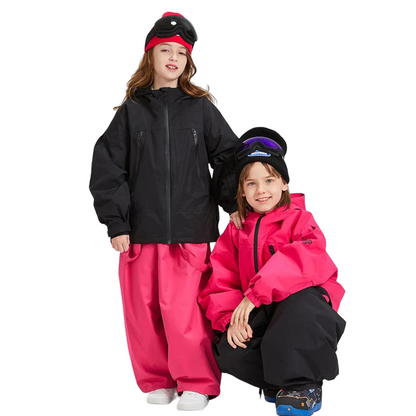 Doorek - BLACK/PINK Children's  Ski Suit Set