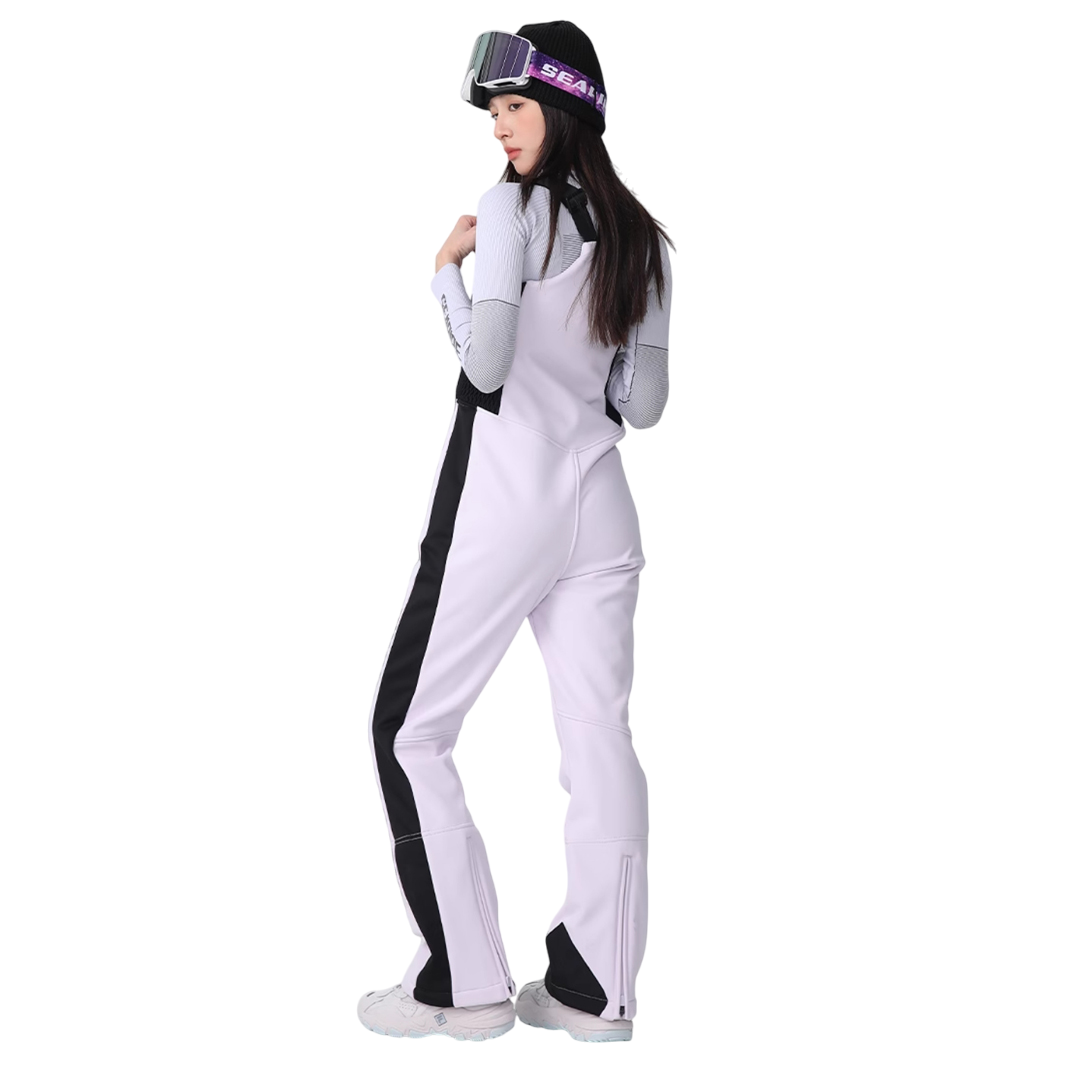 Searipe -Women's Stretch side contrast snow Bibs