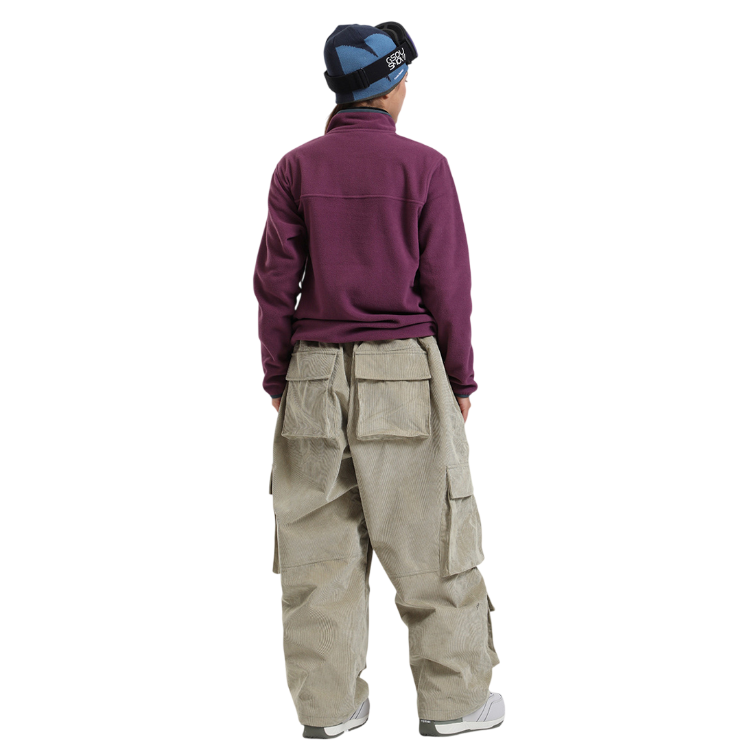 Gsou Snow- Baggy Multi-Pocket Corduroy Snow Pants --Men's