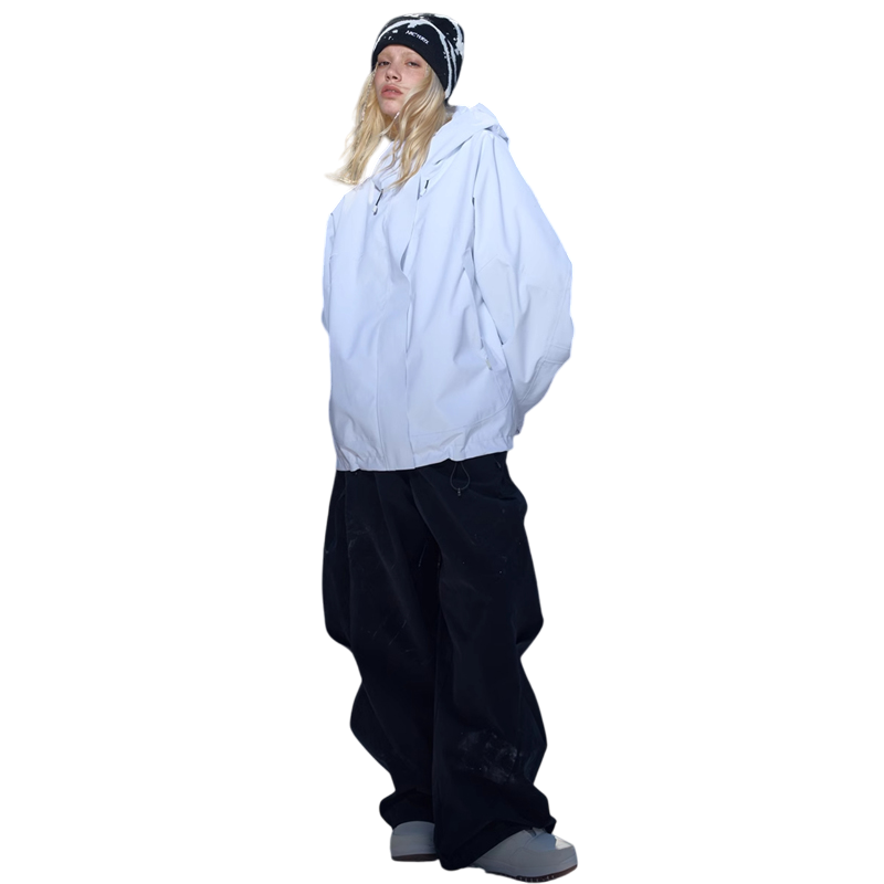 Hellystudio -High density waterproof  White 3L Snow Jacket--Men's