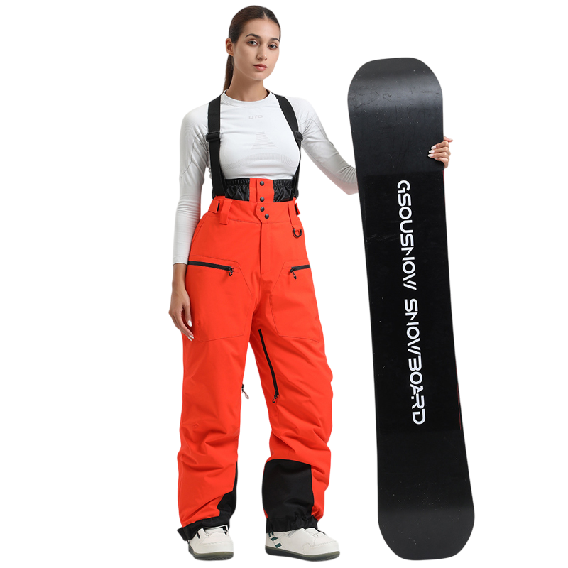 Gsou Snow-Insulated Baggy Snow Pants With Detachable Suspenders --Women's