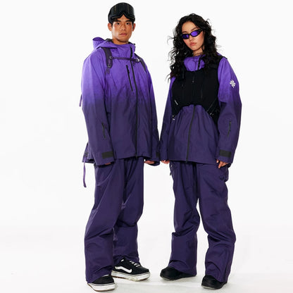LITAN - Outdoor Suspender Purple snow pants --Men's
