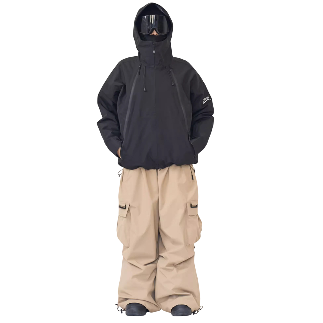 Doorek -Baggy Cargo Ski Pants with Large Pockets --Men's