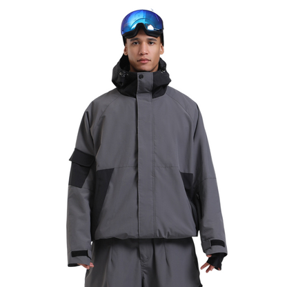 Gsou Snow- Raglan Sleeve Color Block Snow Jacket--Men's