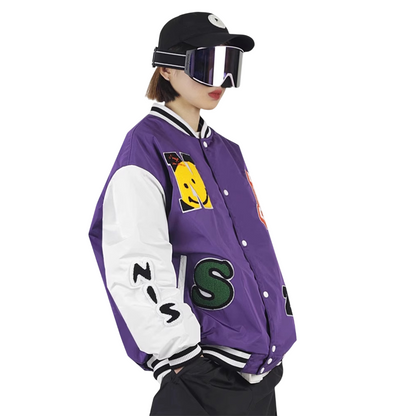 Nowinsnow -Smiley Baseball Snow Jacket--Men's