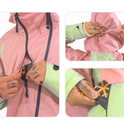 LITAN - Chaqueta de esquí rosa para exteriores de 3L - Mujer 