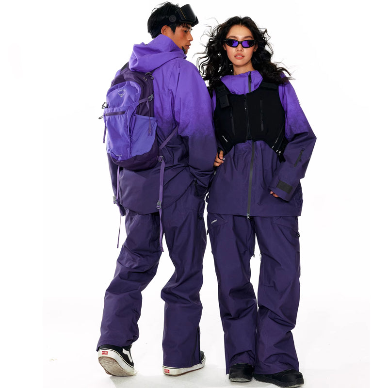 LITAN - Outdoor Suspender Purple snow pants --Men's