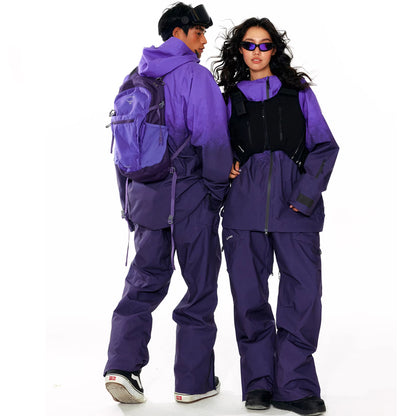 LITAN - Outdoor Suspender Purple snow pants --Men's
