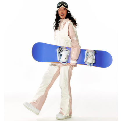 LITAN -  Macaron  faux two-piece Snow Bibs --Women's