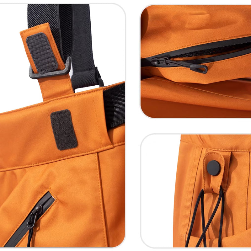 LITAN - Outdoor Suspender Orange snow pants --Women's