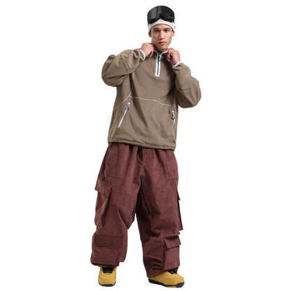 Gsou Snow- Baggy Multi-Pocket Corduroy Snow Pants --Men's