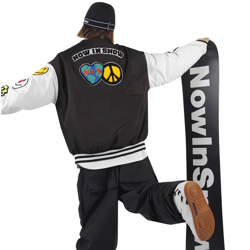 Nowinsnow -Smiley Baseball Snow Jacket--Men's