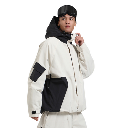 Gsou Snow- Raglan Sleeve Color Block Snow Jacket--Men's