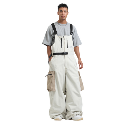 Gsou Snow- Workwear Style Super Baggy Snow Bibs--Men's