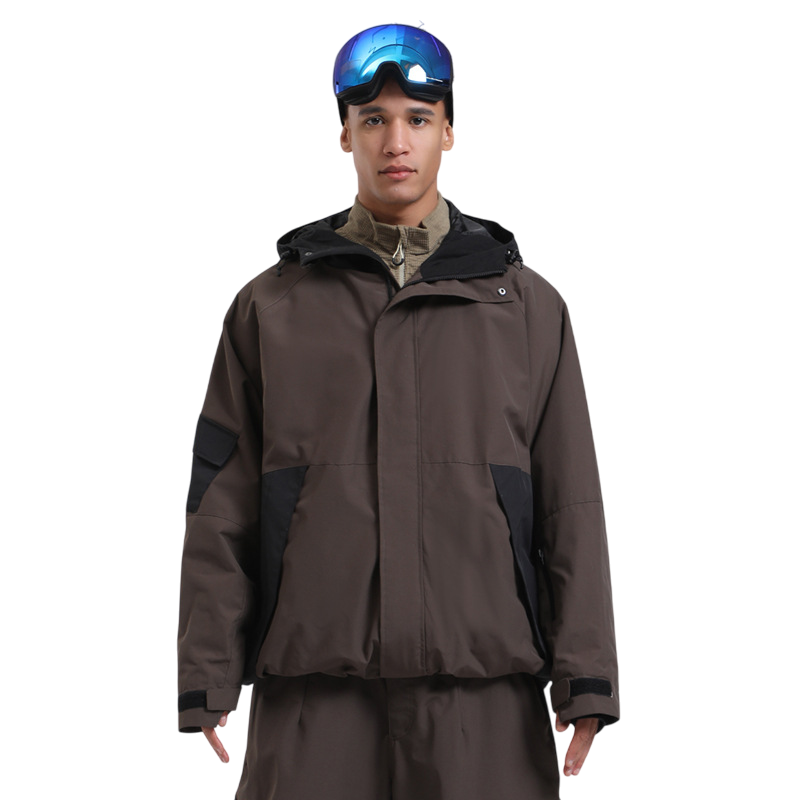 Gsou Snow- Raglan Sleeve Color Block Snow Jacket--Men's