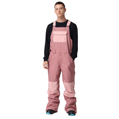 Searipe -Multicolor paneled Snow Bibs --Men's