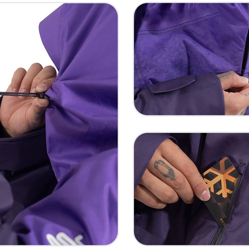 LITAN - Outdoor Suspender Purple snow Jacket--Women's