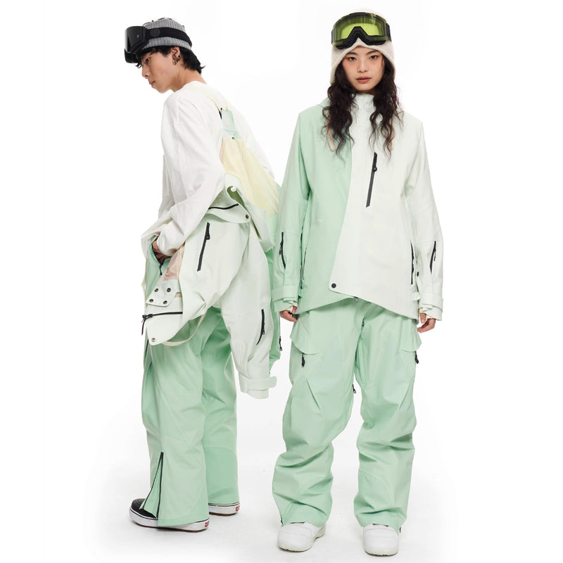 LITAN - Macarons Gradient Color Mountain Snow Bibs --Women's