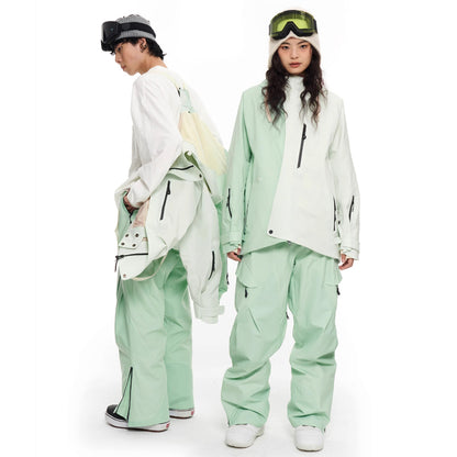 LITAN - Macarons Gradient Color Mountain Snow Bibs --Women's