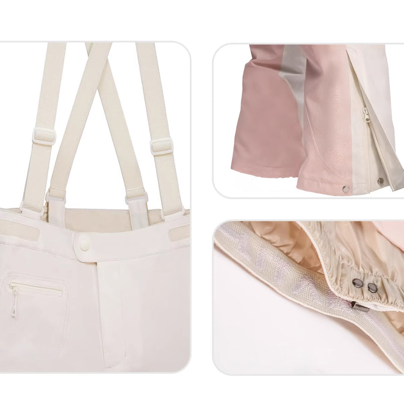 LITAN -  Macaron  faux two-piece Snow Bibs --Women's